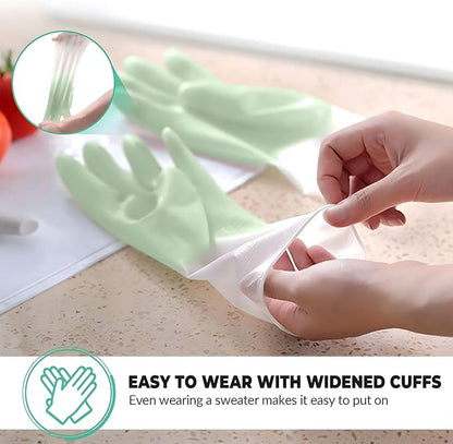 1 pair Reusable Household Gloves, Rubber Dishwashing gloves,Kitchen Cleaning, Working, Painting, Gardening, Pet Care