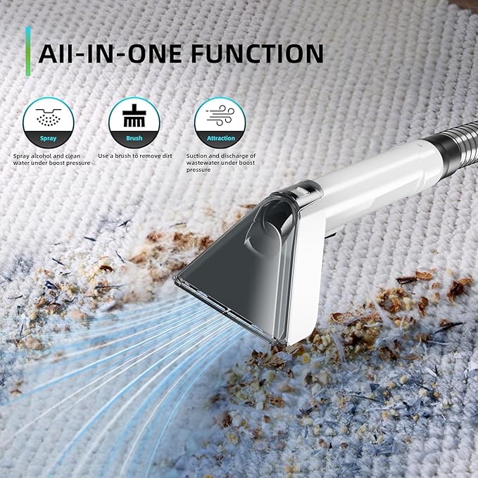 Portable Carpet and Upholstery Deep Cleaner, Instant Heating Rugs Cleaner, Powerful Suction&Deep Cleaning Cleaner Machine for Carpet, Couch, Car, Pets (ZM3)