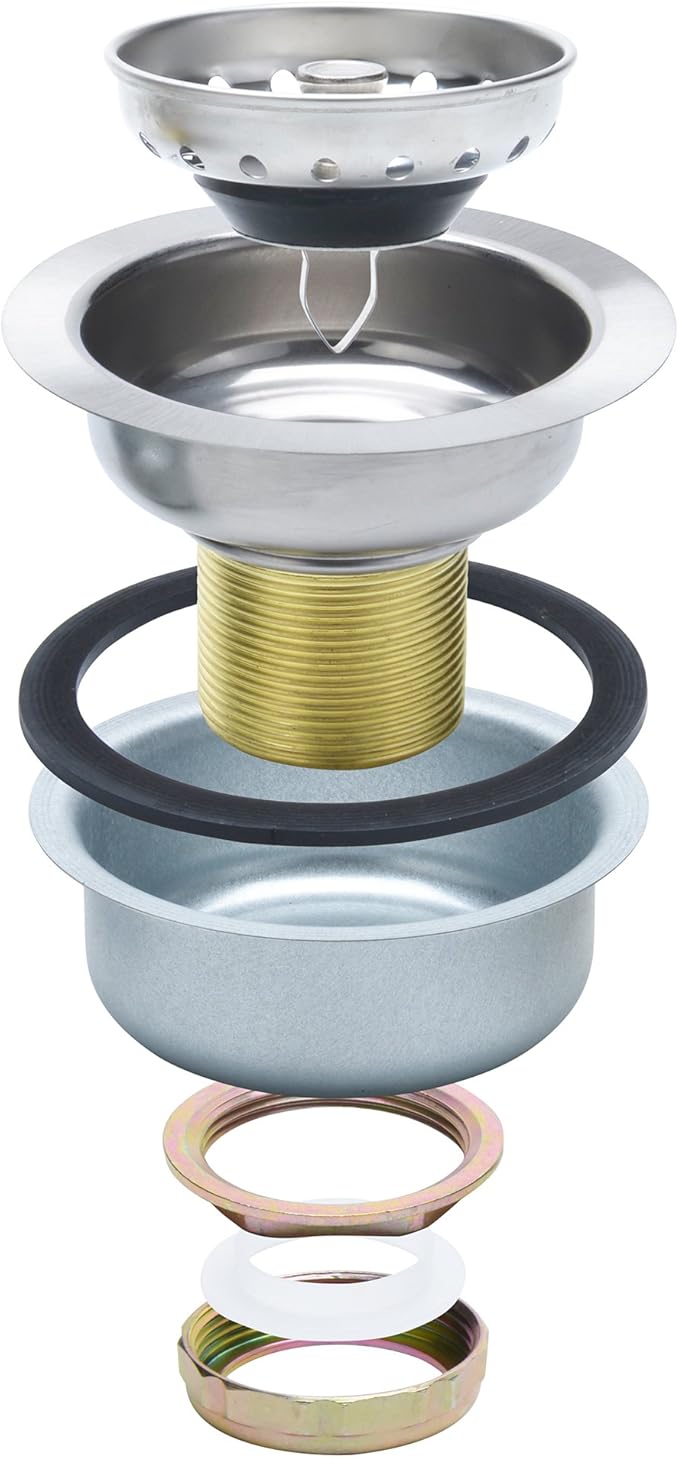 K&J Kitchen Sink Strainer Stopper - Stainless Steel Spring Clip Kitchen Sink Drain Strainer and Stopper (Sink Drain Assembly)