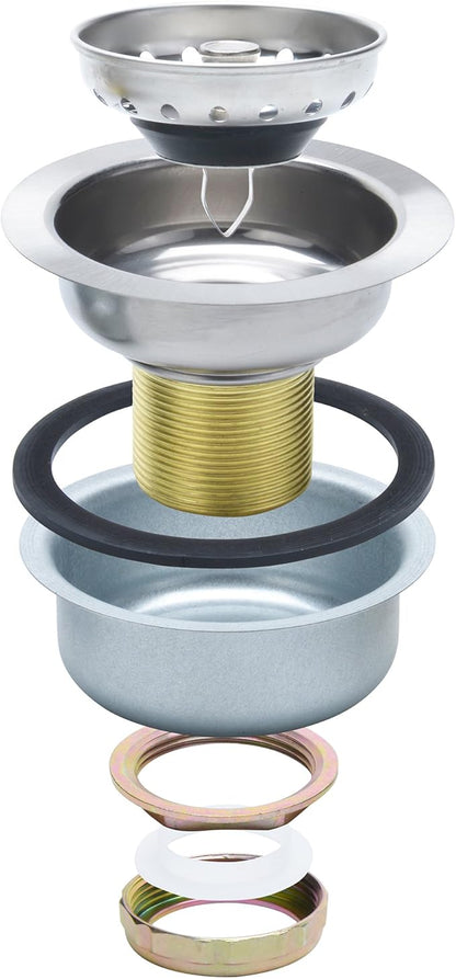 K&J Kitchen Sink Strainer Stopper - Stainless Steel Spring Clip Kitchen Sink Drain Strainer and Stopper (Sink Drain Assembly)
