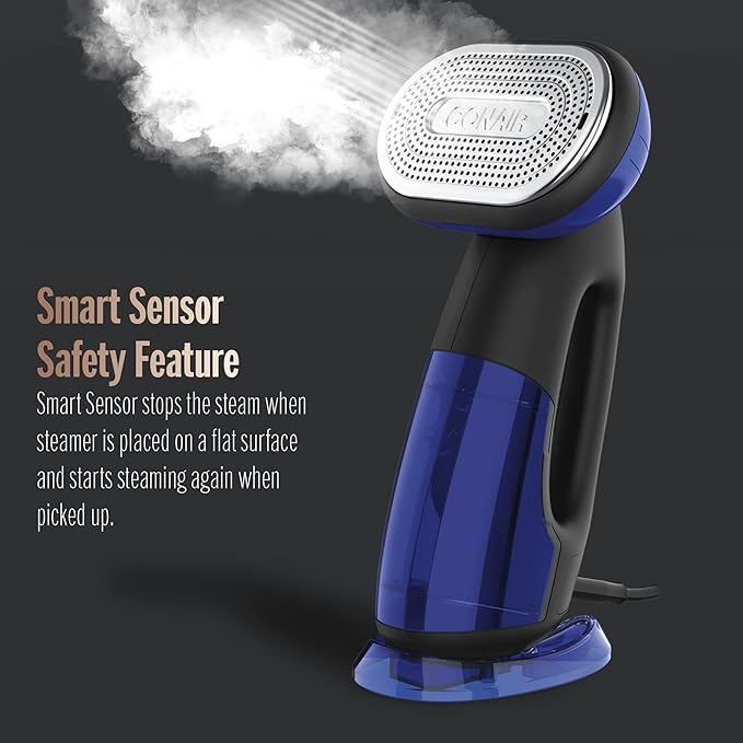 Conair 2-in-1 Handheld Steamer and Iron for Clothes,Turbo ExtremeSteam 1875W Garment Steamer and Clothing Iron,Black/Blue,(Pack of 2)