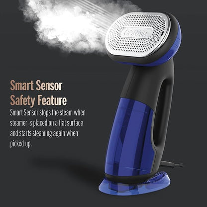Conair 2-in-1 Handheld Steamer and Iron for Clothes,Turbo ExtremeSteam 1875W Garment Steamer and Clothing Iron,Black/Blue,(Pack of 2)