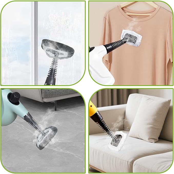 CEYAZYE 20 Pack Microfiber Cloths for Handheld Steam Cleaner, Universal Steam Mop Pads Replacement, Steams Shot Accessories Reusable Washable, Compatible with Most of Handheld Models