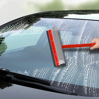 Car Squeegee with 15.9" Handle,Car Windshield Squeegee for Gas Station, Windows, Glass, Bathroom, Garage Cleaning, Rubber Blade Cleaner with Handle, Applicable to All Vehicles