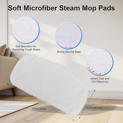 GreeSuit Microfiber Steam Mop Pads Compatible with Rvwsx & KGHKGH & Sprobil Steam Mop, Washable & Reusable Microfiber Steam Mop Cloth for All Types of Surfaces