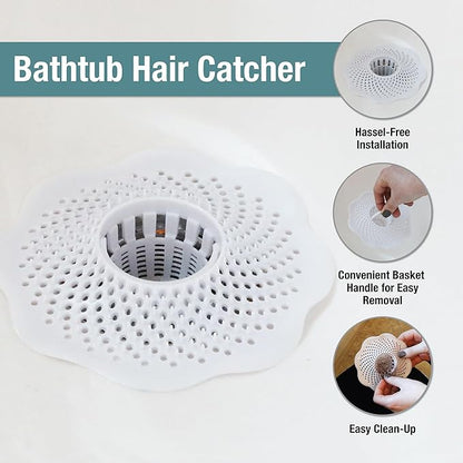 Danco 10306, Tub Protector Hair Cather and Strainer, Hair Drain Clog Prevention Drain Snake, Snare and Auger