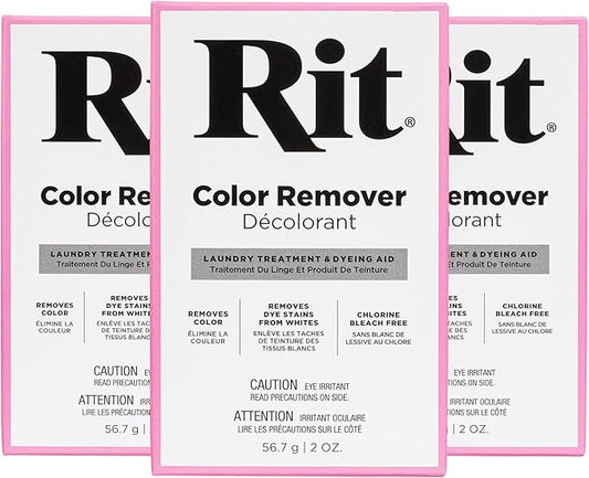 Rit Dye Laundry Treatment Color Remover Powder, 2 oz, 3-Pack