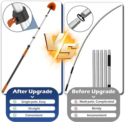 26FT High Reach Duster Kits with 5-20FT Extension Pole, Cobweb Duster with Telescoping Pole, Washable Ceiling Fan Cleaner & Window Squeegee for Glass Surfaces & High Roof