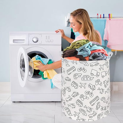 Collapsible Laundry Basket in Bedroom Waterproof Laundry Hamper in Bathroom Large Laundry Bag in College Dormitory Cloakroom Livingroom Nursery Organizer Toy Bin