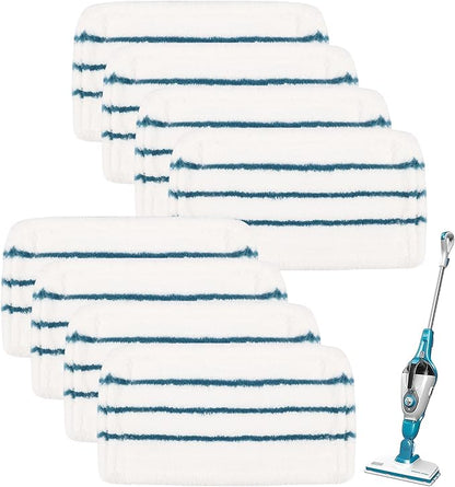8 PCS Replacement Pads Accessories Compatible for Black+Decker Steam Mop SM1600, SM1610, SM1620, HSM13E1, HSMC1300FX, HSMC1321, HSMC1321APB, HSMC1361SGP, BDH1855SM, BDH1760SM, SMP20 Mop Pads