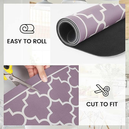 WISELIFE Dish Drying Mat Super Absorbent Drying Mat Large Dish Drying Mats for Kitchen Counter Easy Clean Dish Mat Kitchen Drying Mat15"x 18" Stylish Purple