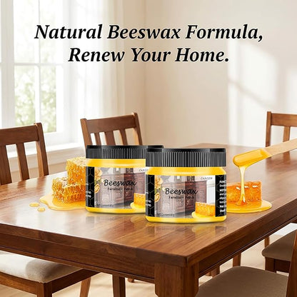 CARGEN Beeswax Furniture Polish, Wood Seasoning Beeswax for Furniture Wood Wax for Dining Table Floor Doors Chairs Cabinets to Protect and Care 2pcs Beeswax Polish