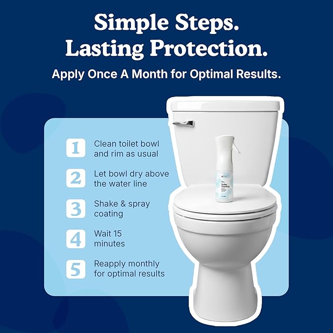 spotLESS MATERIALS Toilet Coating, Toilet Coating Spray for Ceramic and Porcelain, Water Repellent Barrier, Helps Reduce Scrubbing and Cleaning Time, PFAS Free Bathroom Essential, Cleaning Supplies