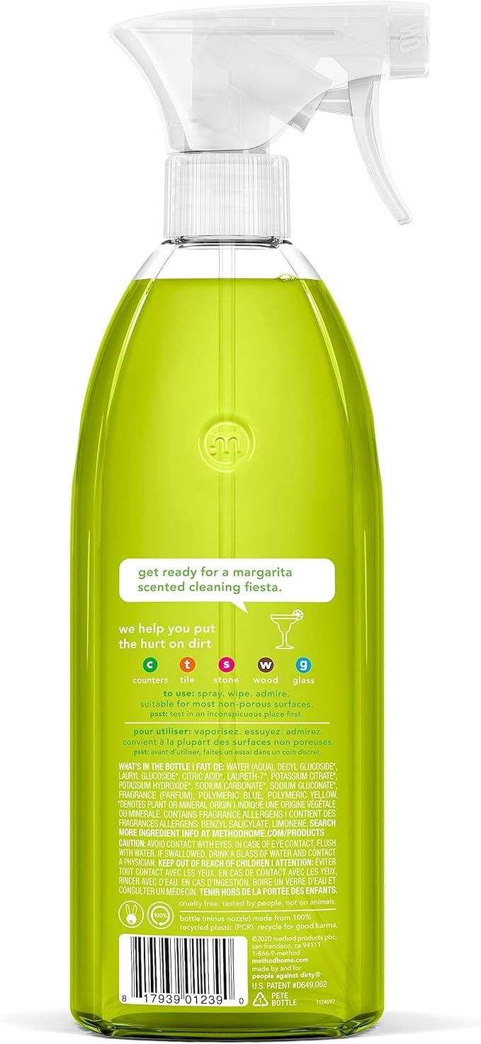 Method All-Purpose Cleaner Variety Pack, Pink Grapefruit, French Lavender, Lime + Sea Salt, 28 Fl Oz each, 3 CT