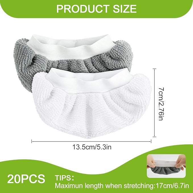 CEYAZYE 20 Pack Microfiber Cloths for Handheld Steam Cleaner, Universal Steam Mop Pads Replacement, Steams Shot Accessories Reusable Washable, Compatible with Most of Handheld Models