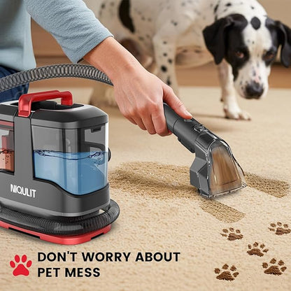 Portable Spot Cleaner Machine for Carpet and Upholstery, 15Kpa Powerful Suction for Pet Stain, Couche & Car, with Dual BrushHeads & Self-Cleaning System, Spot Cleaner for Area Rug, Stair and Furniture