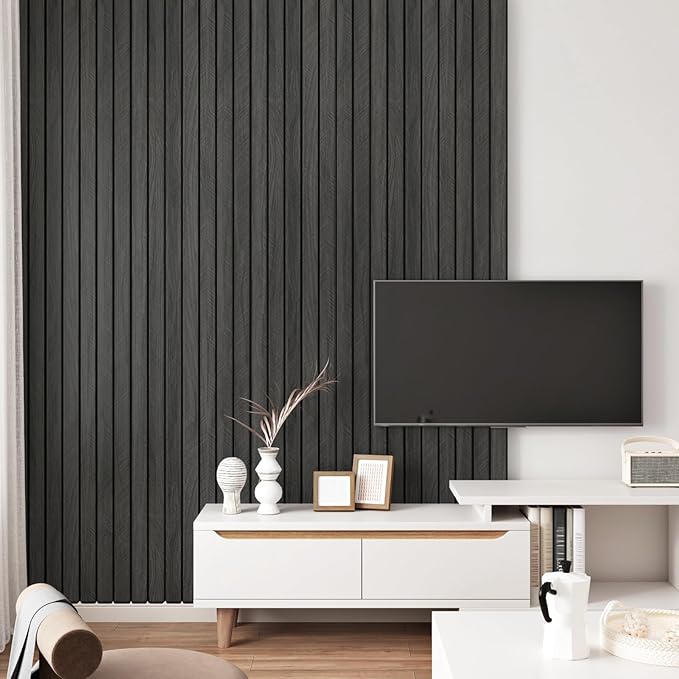 197"x23.6" 3D Wood Panels for Interior Wall Decor Peel and Stick Acoustic Wood Slat Wall Panel Self Adhesive Soundproof Wooden Slats Paneling Wallpaper for Bedroom Living Room Gym Backdrop