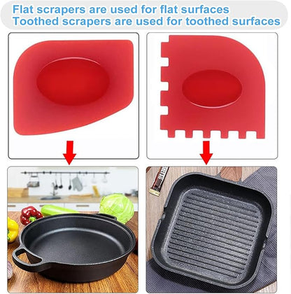 Onewly Cast Iron Scrubber and Scraper, Chain Mail Scrubber Cast Iron for Cleaning Dishes, Stock Pots, Pans, Griddles, Grills, Dish Scouring Pads