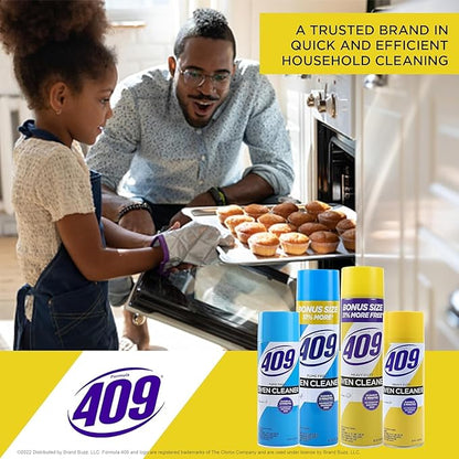 Formula 409 Heavy Duty Spray-On Oven Cleaner, Lemon Scent - Grill and Stove Top Cleaner Cuts Through Grease & Grime on Contact, A Powerful Clean You Can Trust, 14.5 Oz - 6 Pack