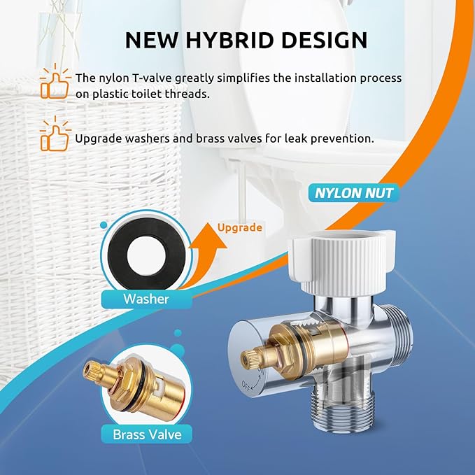 Hands-Free Handheld Bidet Sprayer for Toilet, Muslim Shower Dual Control Mode Spray, Toilet Sprayer with Bidet Hose, Adjustable Bidets Attachment for Toilet for Feminine Wash