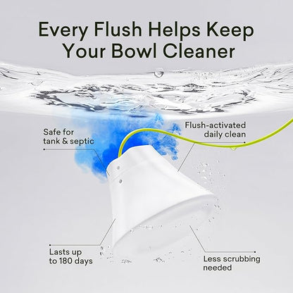 In-Tank Toilet Cleaner Bottle, Automatic Toilet Bowl Cleaners for Hard Water Stains, Septic System Friendly, Long Lasting Up to 180 Days / 1000+ Flushes