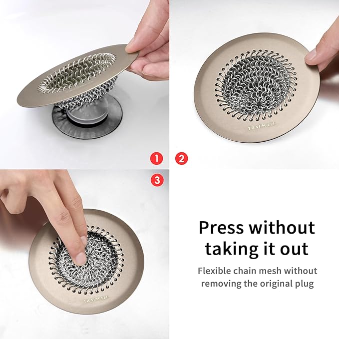 Shower Drain Hair Catcher, Fast Drainage & Easy Clean Bathtub Drain Cover for Regular & Pop-up Drain (Brown)