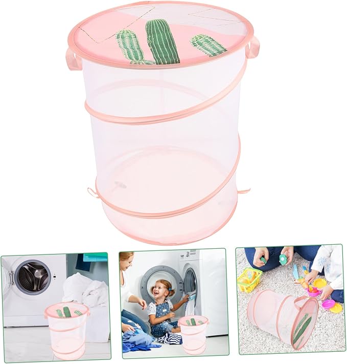 Alipis Mesh Laundry Hamper Handle Foldable Storage Basket for Clothes Toys and Household Items Lightweight Organizer for and Convenient Use