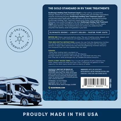 Eco Strong RV Toilet Treatment | RV Black Tank Treatment | RV Holding Tank Digestor, Odor Eliminator, and Cleaner | Perfect for Campers, RVs, Boats, 33 Treatments, Citrus