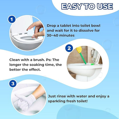 Toilet Bowl Cleaner Bleach Tablets – Deep Cleaning & Deodorize, Effectively Removes Hard Stains (24-Pack Year Supply), Septic-Safe, Bathroom Cleaning Supplies