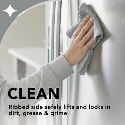 Weiman Microfiber Cloth for Stainless Steel, Safely Traps and Removes Dirt, Oil and Grime to Protect from Scratches 13.8" x 13.8" (Pack of 2)