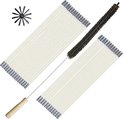 Flexible Clothes Dryer Lint Remover Vent Trap Exhaust Cleaner Kit Clean Brush Gas Electric Fire Prevention Refrigerator Coil, Fireplace Chimney Brushes, Use with or Without Power Drill (36 feet)