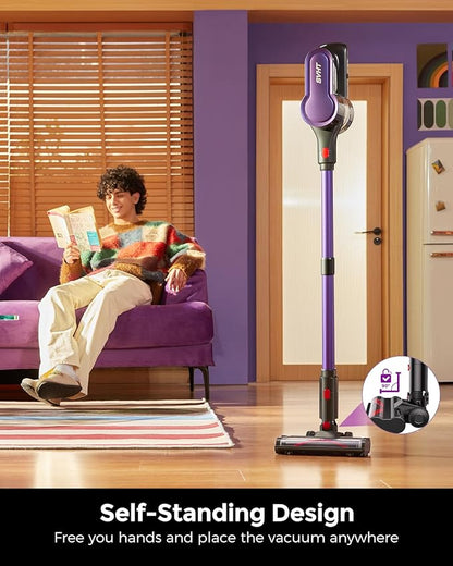 Cordless Vacuum Cleaner, 500W 45KPA 50Mins Stick Vacuum Cleaners for Home with LED Light, Self-Standing, Anti-Tangle Brush & 1.6L Dust Cup, Lightweight Vacuum for Pet Hair, Carpets, Hard Floors