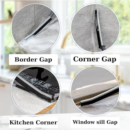 Crevice Cleaning Brush,Grout Cleaner Scrub Brush Tool Deep Tile Joints,New Multifunctional Bathroom Gap Cleaning Brush Tool, Hard-Bristled Crevice Long Handle Brush, 3 Pcs+Hanger Gift