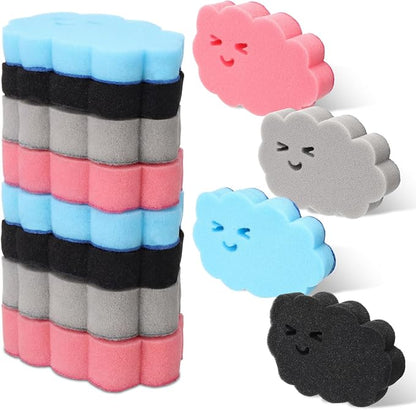 12 Pcs Kitchen Sponges for Dishes Double Sided Cleaning Dish Scrub Sponge Bulk Reusable Non Scratch Scrubbers for House Cleaning Dishwashing(Cloud,Blue, Pink, Grey, Black)