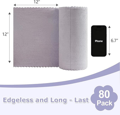 Jessy Home 80 Pack Microfiber Cleaning Cloth Roll Reusable Paper Towels 12"x12" Tear Away Cloth, Microfiber Towels for Cars, Wash Cloths, Lint Free Rags for House, Kitchen,Window,Cleaning Supplies