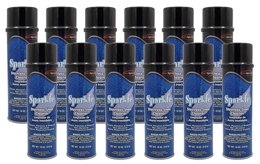 SPARKLE Stainless Steel Cleaner Case of 12 - (20 oz.) Cans