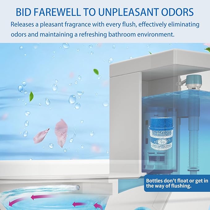 12 Pcs Enzyme Toilet Bowl Cleaner Bottle, Automatic Self-Acting Toilet Tank Cleaner, Enzyme-Powered Stain & Limescale Prevention, Long-Lasting Deodorizer, Safe for Plumbing & Septic Systems