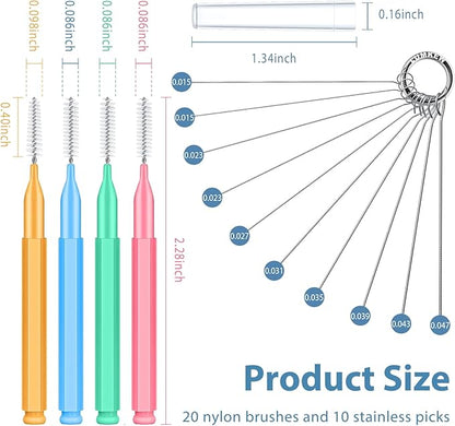 Multiszie Shower Head Cleaner Tool, Shower Head Cleaning Brush for Small Hole Nozzle with Storage Boxes, Showerhead Cleaner Picks Unclogger for Household Bathroom, 30 Pcs