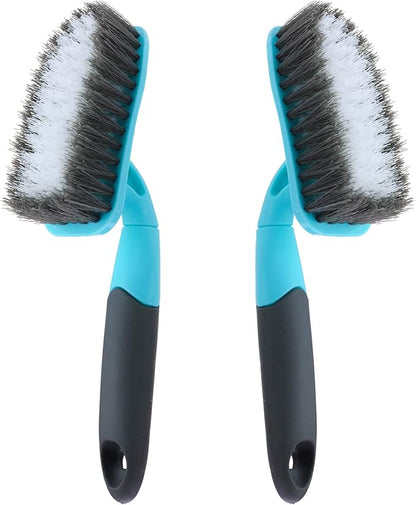 2-Pack Scrub Brush for Cleaning with Long Handle, Medium Firm Brush Bathroom Cleaning Supplies and Bathtub Cleaner and Shower Cleaning, Multi-Scene Use for Kitchen or Carpet