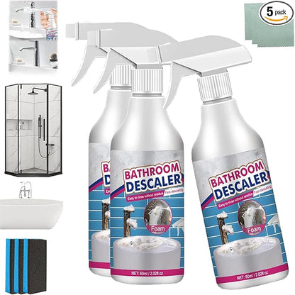 Stubborn Stains Cleaner Bathroom Descaler Cleaner,Acssart Bathroom Descaler,Bathroom Descaler Spray,Powerful Descaling Cleaning Agent,Bubble Cleaner Foam,All Purpose Rinse Cleaning Foam (3PCS)