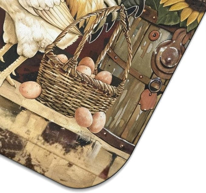 Dish Drying Mat Drainer Pads - Extra Large Microfiber Drying Mats for Dishes Kitchen Counter Super Absorbent Pads for Draining Racks (Chicken,16"x18" )