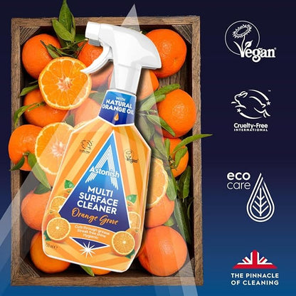 Astonish Specialist Multi Surface Cleaner - Orange Grove Scented Heavy Duty Kitchen Cleaner - Cruelty Free Formula Cuts Through Grease And Stains On Kitchen Surfaces & Oven Doors, 750ml Spray Bottle