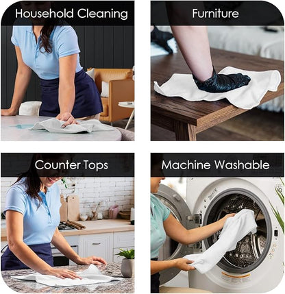 Avalon Towels Microfiber Cleaning Cloths (Value Pack of 100) - Size 12 x 12 Inches, Highly Absorbent Cleaning Rags, Lint Free, Reusable and Washable, Microfiber Towels for Cars