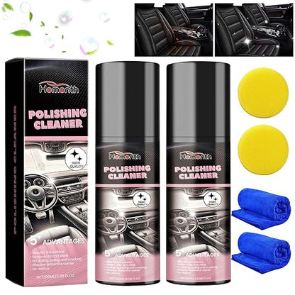 2PCS Polishing Cleaner, Car Interior Cleaner Spray, Total Vehicle Interior Detailer Spray Rejuvenation, 100ml Multi-Purpose Cleaner