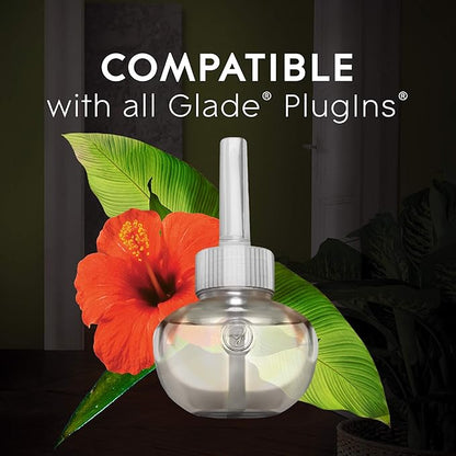 Glade PlugIns Plus Refills Air Freshener Starter Kit, Hawaiian Breeze, Scented and Essential Oils for Home and Bathroom, 0.67 Fl Oz, 1 Warmer + 3 Refills