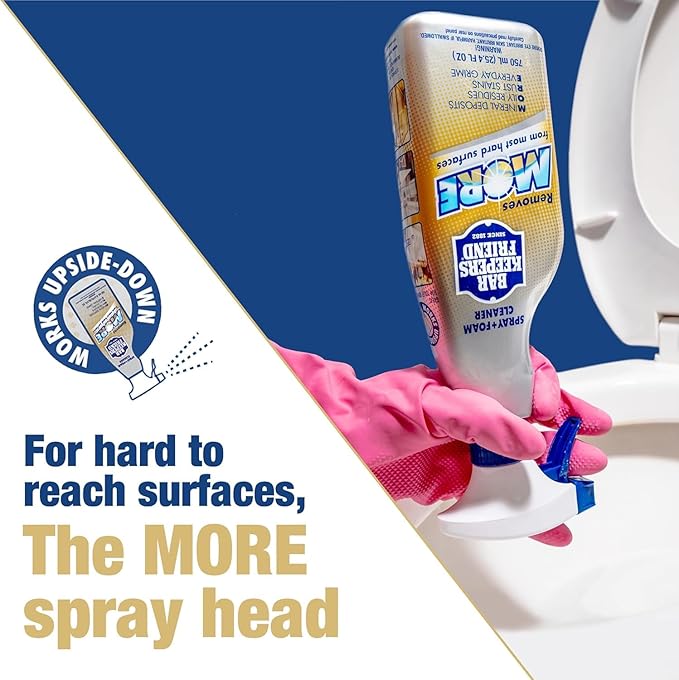 PURPUR Cloth & Bar Keepers Friend MORE Foam Spray (25.4) + Powder Cleanser (21 oz) Multipurpose Cleaner, Stain & Rust Remover for Bathroom, Kitchen & Outdoo, Stainless Steel, Aluminum, Brass, Tile