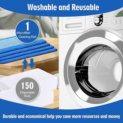 4 Pack Microfiber Cleaning Pads Compatible with Bona Mops, Safe for Hardwood and Hard-Surface Floors, Washable, Reusable