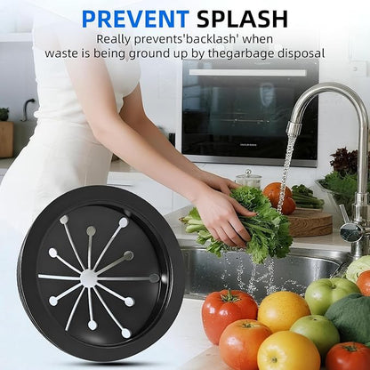 2-Pack Garbage Disposal Splash Guard, 3-1/8 Universal Sink Baffle, Splash-Proof Stopper to Prevent Water & Food Splashes, Fits Whirlaway, Waste King, GE Models & Most Standard Units