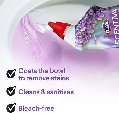 Clorox Scentiva Bathroom Toilet Cleaning Gel, Lavender and Jasmine, 24 Fluid Ounces (Pack of 2)