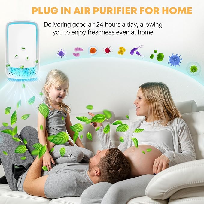 8Pack Plug-in Air Ionizer for Home,Portable Ionic Air Purifier for Home Plug In,2026 Upgraded Mini Air Freshener for Pets Odor,Smoke Smell,Dust;Wall Filterless Purifiers for Bedroom,Office,Kitchen